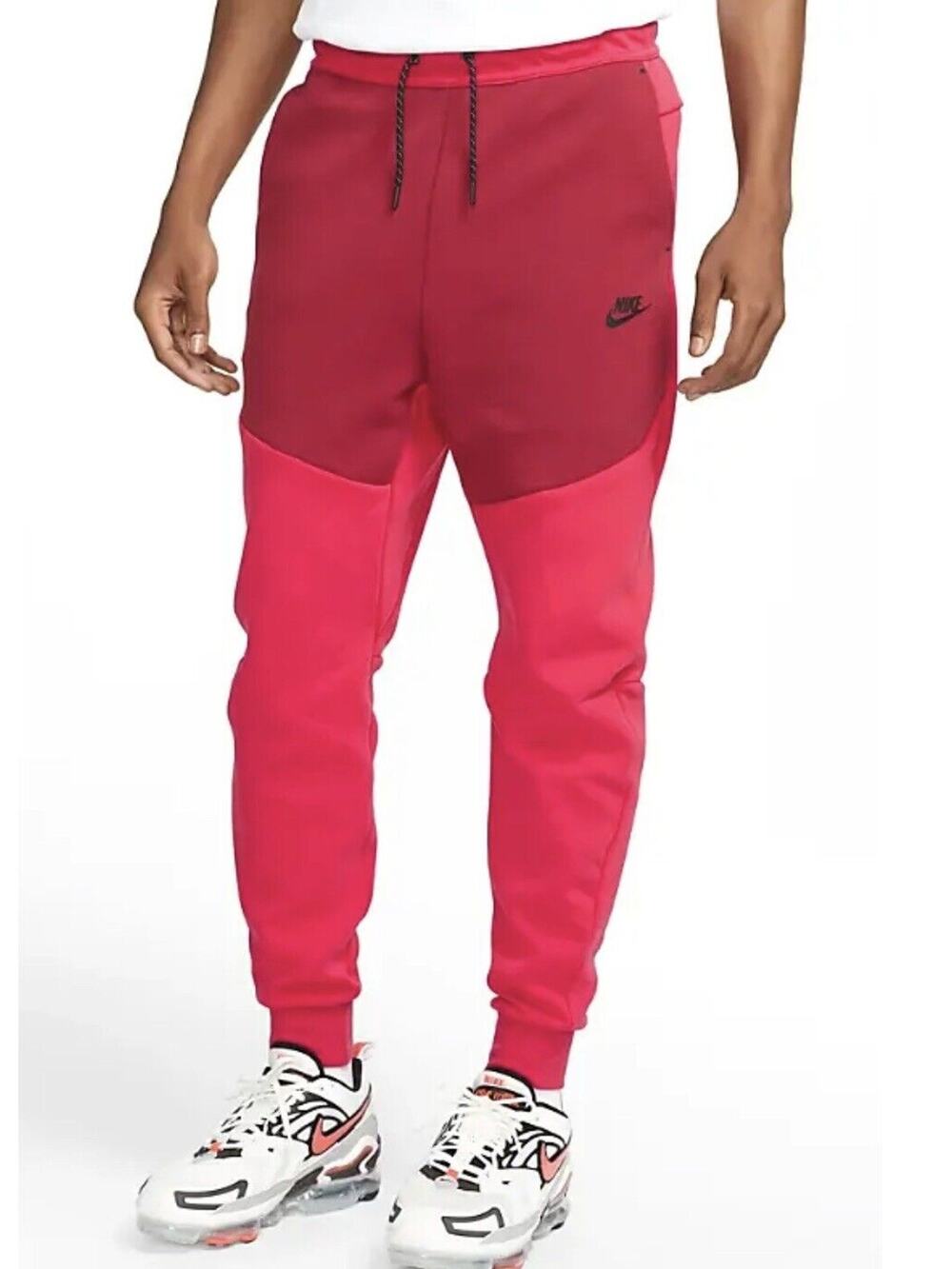 Nike Sportswear Red Tech Fleece Joggers Mens Sz XL Berry Pomegranate CU4495-643